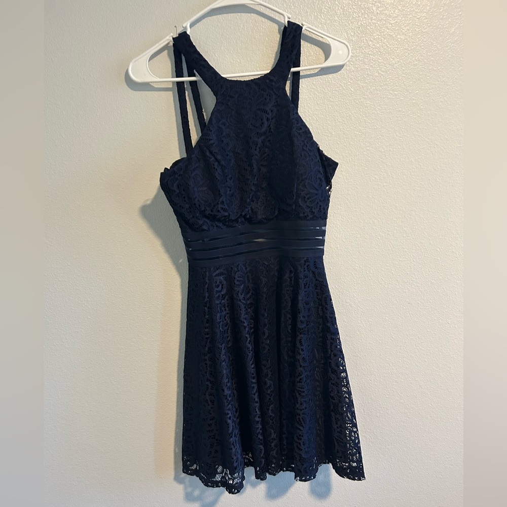 Navy blue short dress size 5 brand new worn once